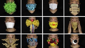 FOTO: 170 Masker Unik Tentang Pandemi dan Politik Hong Kong