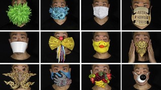 FOTO: 170 Masker Unik Tentang Pandemi dan Politik Hong Kong
