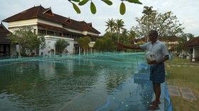 Hotel Mewah di India Ubah Kolam Renang Jadi Peternakan Ikan