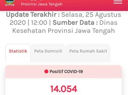 Update Corona di Jateng 25 Agustus: 14.054 Positif, 1.307 Meninggal