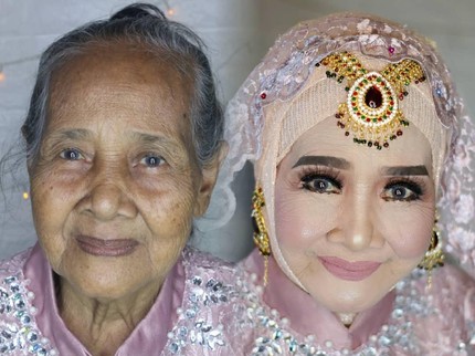 Before After Nenek-nenek Setelah Dimakeup, Berubah Drastis!