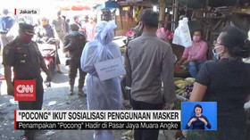 VIDEO: 'Pocong' Ikut Sosialisasi Penggunaan Masker