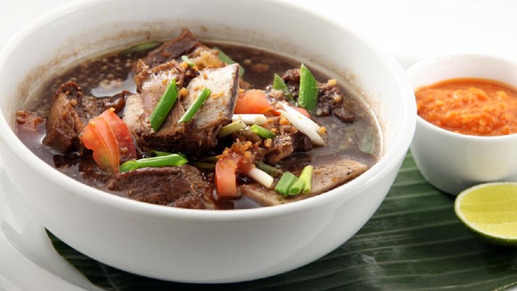 Sop konro Makassar beef bone asian food named sup konro.