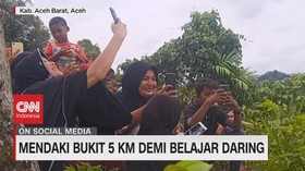 VIDEO: Mendaki Bukit 5 KM Demi Belajar Daring
