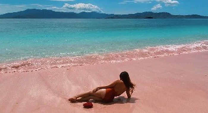 Belum lama ini ia kembali ramai diperbincangkan setelah dirinya mengunggah foto-foto seksi saat liburan di Labuan Bajo bersama kekasih bulenya, Tony Carnavale. Salah satunya, ia mengunggah potret seksi saat berpose membelakangi kamera dalam balutan swimsuit merah. Potretnya yang berada di pantai merah muda ini pun ramai dikomentari warganet. (Foto: instagram.com/salmafinasunan)