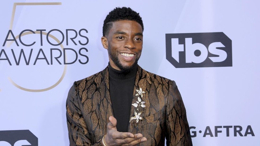FILE - In this Jan. 29, 2018 file photo, Chadwick Boseman, a cast member in 