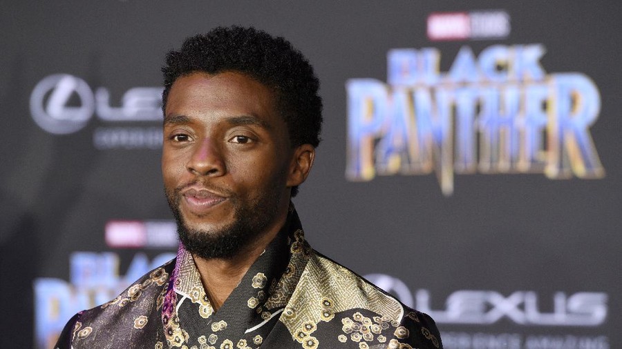 FILE - In this Jan. 29, 2018 file photo, Chadwick Boseman, a cast member in 