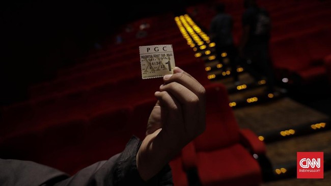 FOTO : Simulasi Protokol Kesehatan Cegah Corona di Bioskop