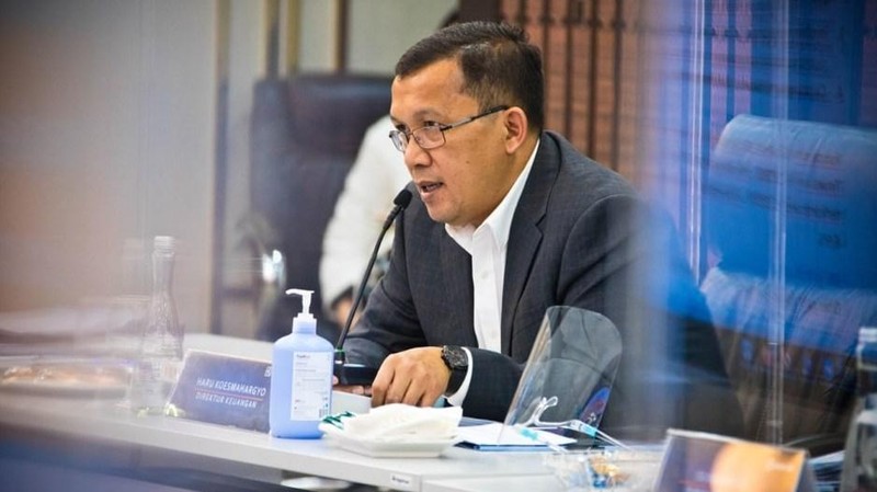 Direktur Keuangan BRI Haru Koesmahargyo memberikan pemaparan yang menarik mengenai prospek kinerja saham BBRI