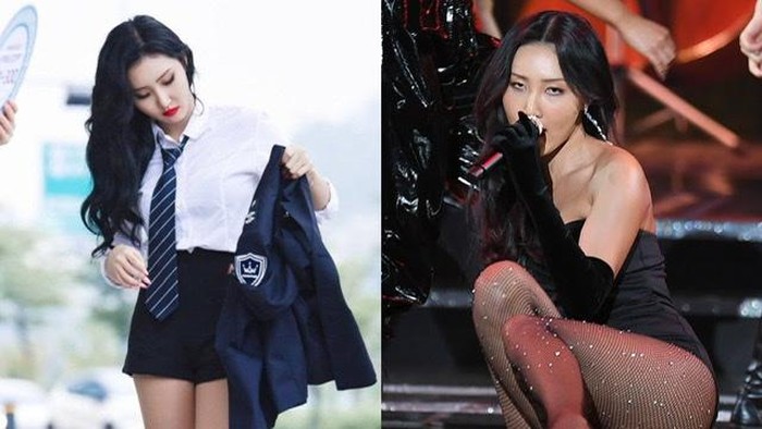 5 Potret Hwasa MAMAMOO Mendominasi Panggung dengan Outfit Cantik yang Unik