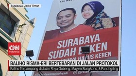 VIDEO: Baliho Risma-Eri Bertebaran di Jalan Protokol