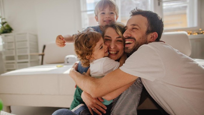 Happy family at home