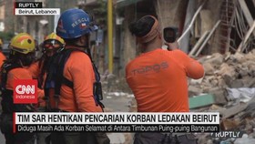VIDEO: Tim SAR Hentikan Pencarian Korban Ledakan Beirut