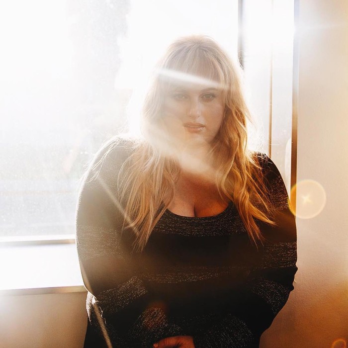 Diketahui bahwa Rebel Wilson sempat mencapai bobot 107Kg yang membuatnya sangat identik dengan ikon wanita dengan tubuh berisi. Dengan berat badan demikian, tidak mengherankan jika tubuhnya terlihat sangat gempal. Untuk sedikit mengantisipasinya, Rebel beberapa kali terlihat memakai pakaian dengan warna lebih gelap. (Foto: instagram.com/rebelwilson)