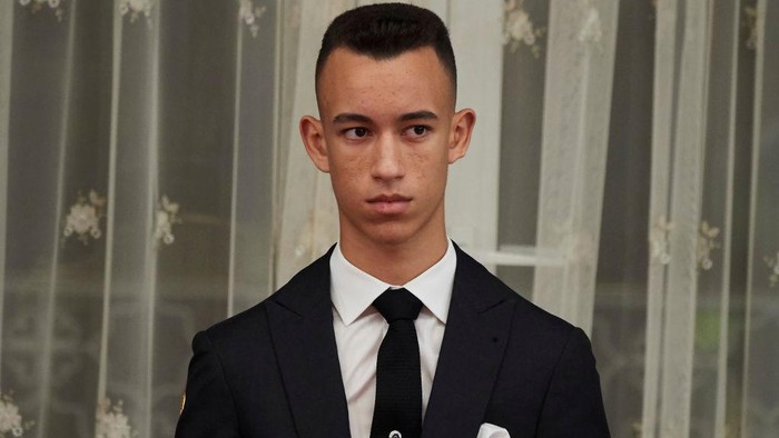 RABAT, MOROCCO - FEBRUARY 13: Prince Moulay Hassan of Morocco attends the signing of bilateral agreements at the Agdal Royal Palace on February 13, 2019 in Rabat, Morocco. The Spanish Royals are on a two day visit to Morocco. (Photo by Carlos Alvarez/Getty Images)