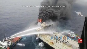 VIDEO: Kapal Tanker Sri Lanka Meledak, Khawatir Cemari Lautan