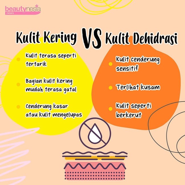 Infografis - Kulit kering vs kulit dehidrasi