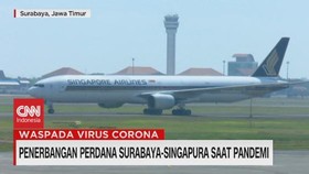 VIDEO: Penerbangan Perdana Surabaya-Singapura Saat Pandemi