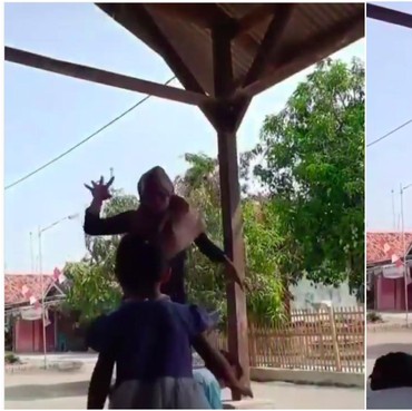 Viral, Anak Ketiban Badan Emak karena Heboh Joget TikTok