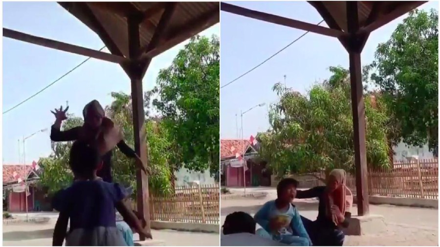 Viral ibu-ibu tiban anak saat main TikTok