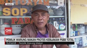 VIDEO: Pemilik Warung Makan Protes Kebijakan PSBB Total