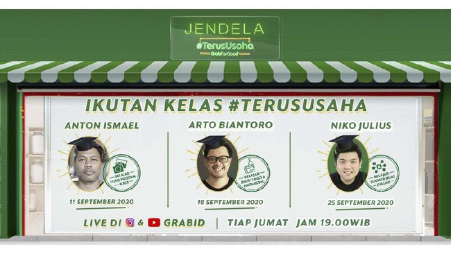 Grab membuka kelas #TerusUsaha secara gratis dengan 3 materi menarik dan bermanfaat bagi pengembangan bisnis UMKM.