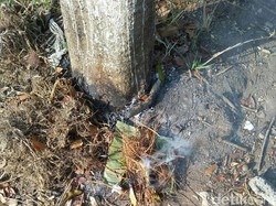 Kembang dan Boneka yang Jadi Alat Teror KPU Kota Blitar Dibakar