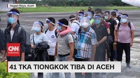 VIDEO: Tanpa Tunjukan Paspor, 41 TKA Tiongkok Tiba di Aceh