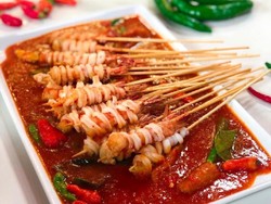Masak Masak : Sate Seafood Garing Saus Padang