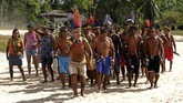 FOTO : Pesta Suku Lokal Brasil, Rayakan Bebas Corona Suku asli Brasil mengadakan festival rayakan keberhasilan mengadang infeksi Covid-19 pada warga.