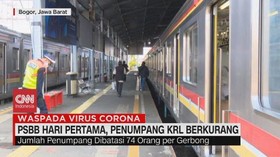 VIDEO: PSBB Hari Pertama, Penumpang KRL Berkurang