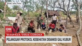 VIDEO: Tak Pakai Masker, Warga Dihukum Gali Kubur