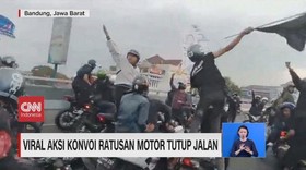 VIDEO: Viral Aksi Konvoi Ratusan Motor Tutup Jalan