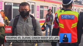 VIDEO: Penumpang KRL Dilarang Pakai Masker 1 Lapis