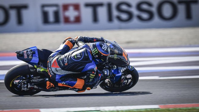 Moto2 GP Emila Romagna 2020 dihentikan pada lap keenam setelah hujan turun dan memaksa bendera merah berkibar.