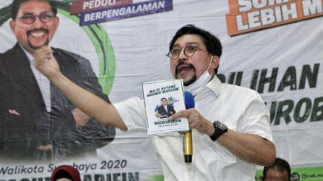 Dituding PDIP melakukan politik pecah belah, cawalkot Machfud Arifin menganggapnya sebagai gelombang besar untuk berselancar jelang pencoblosan.