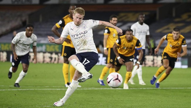 Man City mengalahkan Wolverhampton Wanderers 3-1 dalam laga tandang di Stadion Molineux, Selasa (22/9) dini hari waktu Indonesia.