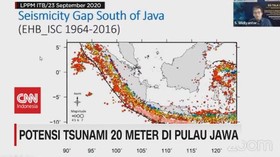 VIDEO: Potensi Tsunami 20 Meter di Pulau Jawa