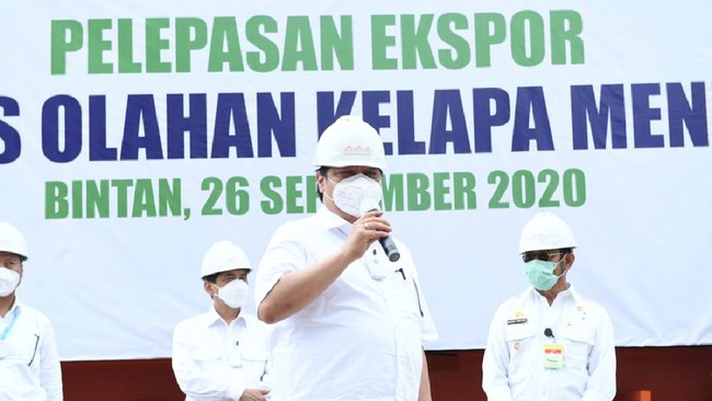Komoditas pertanian yang diekspor mencakup produk olahan kelapa, arang, karet, serta babi potong.