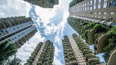 FOTO: Menengok Apartemen Berbalut Dedaunan di China Dibangun pada 2018 lalu, setiap balkon apartemen ini dirancang sebagai ruang untuk berbagai tanaman rindang tumbuh.