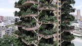 FOTO: Menengok Apartemen Berbalut Dedaunan di China Dibangun pada 2018 lalu, setiap balkon apartemen ini dirancang sebagai ruang untuk berbagai tanaman rindang tumbuh.