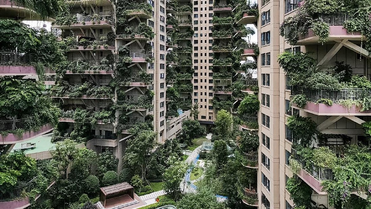 FOTO: Menengok Apartemen Berbalut Dedaunan di China