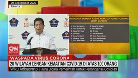 VIDEO: 20 Wilayah dengan Kematian Covid-19 di Atas 100 Orang