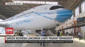 VIDEO: Garuda Indonesia Luncurkan Livery Pesawat Bermasker