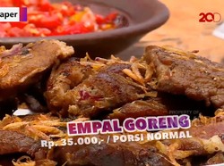 Bikin Laper! Lahap Makan Empal Super Empuk Pakai Rujak Kangkung Jawa