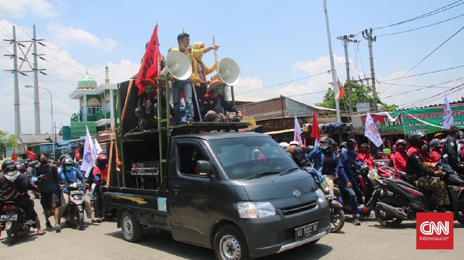 Buruh dan mahasiswa akan berunjuk rasa di depan Gedung Pemprov dan DPRD Jawa Tengah menolak Omnibus Law.