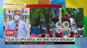 VIDEO: Tolak UU Cipta Kerja, Aksi Demo Buruh Berlanjut