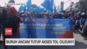 VIDEO: Buruh Ancam Tutup Akses Tol Cileunyi