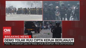 VIDEO: Polisi Bubarkan Aksi Massa Dengan Gas Air Mata