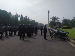 Video Ribuan Aparat Berjaga di Istana Jelang Demo Mahasiswa